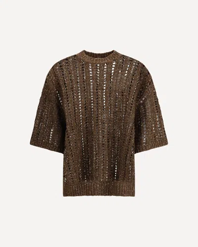 BRUNELLO CUCINELLI SWEATER IN PERFORATED KNIT
