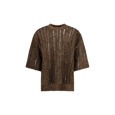 Brunello Cucinelli Sweater In Perforated Knit