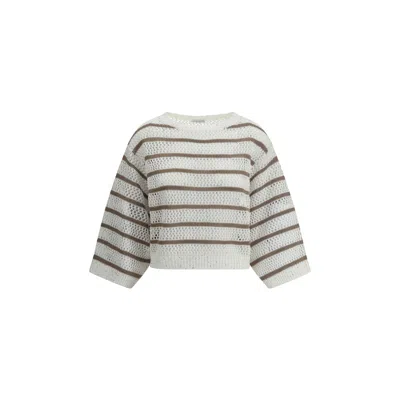BRUNELLO CUCINELLI SWEATER IN PERFORATED KNIT
