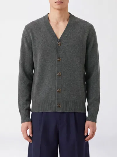 Brunello Cucinelli Buttoned V-neck Cardigan In Brown