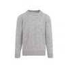 Brunello Cucinelli Geometric Alpaca Blend Sweater In Gray