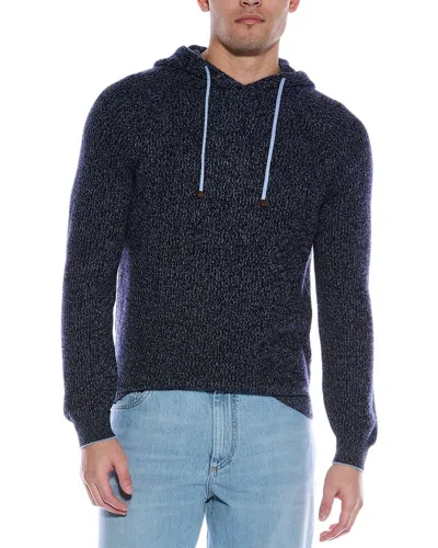 Brunello Cucinelli Speckled Knit Hoodie In Blue
