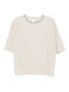 Brunello Cucinelli Crew-neck Cashmere-blend T-shirt In Neutral