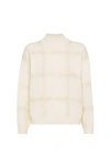 Brunello Cucinelli Sequin Sweater Sweaters And Cardigans White In Animal Print