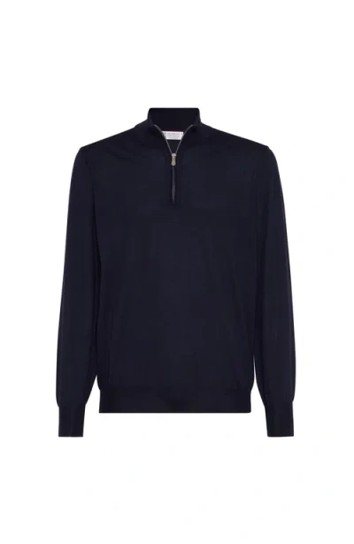 BRUNELLO CUCINELLI BRUNELLO CUCINELLI SWEATER WITH HALF ZIPPER