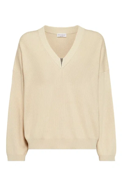 BRUNELLO CUCINELLI BRUNELLO CUCINELLI SWEATER WITH MONILI