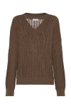 Brunello Cucinelli Sweater With Monili In Chocolate