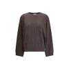 Brunello Cucinelli Sequined Vertical Striped Knitwear