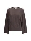 Brunello Cucinelli Sequined Vertical Striped Knitwear