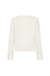 Brunello Cucinelli Cashmere Wispy Lace-cuff Sweater In White