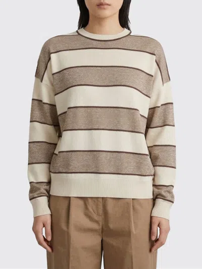 BRUNELLO CUCINELLI BRUNELLO CUCINELLI STRIPED VIRGIN WOOL AND CASHMERE SWEATER,I24495032