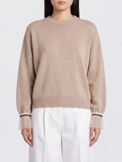 Brunello Cucinelli Sweater Woman Color Beige In Nude