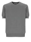 Brunello Cucinelli Crewneck Sweater Ribbed Trims In Grey