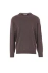 Brunello Cucinelli Round-neck Cashmere Sweater In Brown