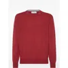 Brunello Cucinelli Cashmere And Silk Crew-neck Sweater In Red