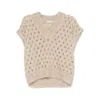 Brunello Cucinelli V-neck Open-knit Vest In Neutral