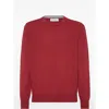 Brunello Cucinelli Cashmere And Silk Crew-neck Sweater In Red