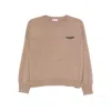 Brunello Cucinelli Crewneck Cashmere Sweater Pocket Detail In Neutral