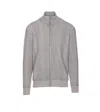 Brunello Cucinelli Chevron Knit High Neck Zipped Cardigan In Gray