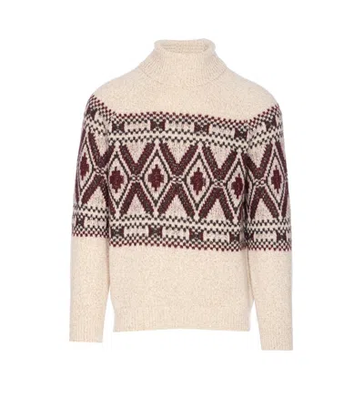 Brunello Cucinelli High Neck Sweater In Neutral