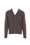Brunello Cucinelli Long-sleeved Cardigan In Brown