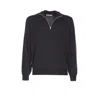 Brunello Cucinelli Half Zip Cashmere Sweater In Gray