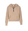 Brunello Cucinelli Ribbed Cashmere Deep-v Monili Trim Pullover In Brown