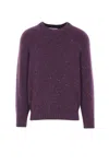 Brunello Cucinelli Crewneck Sweater With Raglan Sleeves And Speckled Pattern In Multi