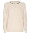 Brunello Cucinelli Crewneck Sweater Embellished Long Sleeves