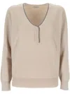 Brunello Cucinelli English-rib Cashmere Sweater In Beige