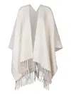 Brunello Cucinelli Wool-cashmere Reversible Poncho In Beige