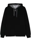 Brunello Cucinelli Cotton Blend Zipped Hoodie In Black