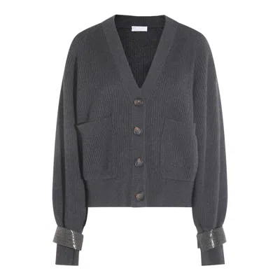BRUNELLO CUCINELLI SWEATERS BLACKS AND GREYS