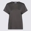 Brunello Cucinelli Short Sleeve Crewneck Sparkling Finish In Black