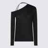 Brunello Cucinelli One-shoulder Long Sleeved Knit Jumper In Black