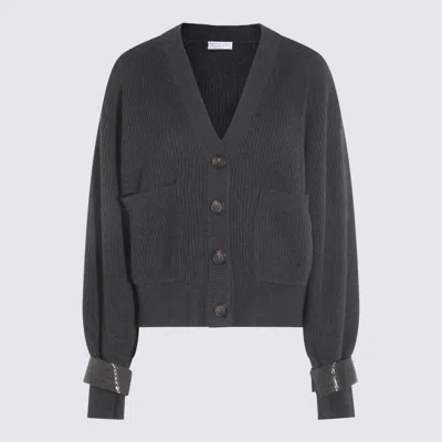 BRUNELLO CUCINELLI SWEATERS BLACKS AND GREYS