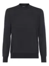 Brunello Cucinelli High Neck Long Sleeve Knit Sweater In Gray