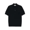 Brunello Cucinelli Short Sleeves Polo Collar Ribbed Cuffs In Blue