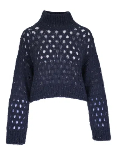 BRUNELLO CUCINELLI BRUNELLO CUCINELLI SWEATERS BLUE