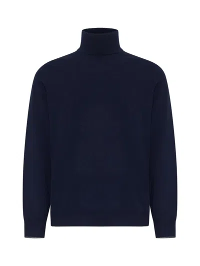 Brunello Cucinelli Sweater Aus Kaschmir Mit Rollkragen In Navy