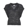 Brunello Cucinelli Women's Dazzling Net Silk And Linen Waistcoat In Blue