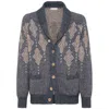 Brunello Cucinelli Geometric Jacquard Pattern In Blue