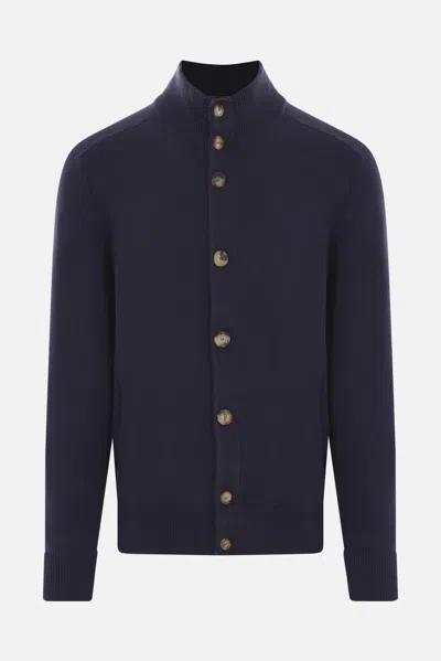 Brunello Cucinelli Buttoned Cardigan In Blue