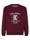 Brunello Cucinelli Cotton Sweatshirt With Print On The Front In Burgundy