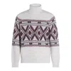Brunello Cucinelli Geometric Jacquard Turtle Neck Pullover In White