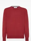 Brunello Cucinelli Cashmere Crew Neck Sweater In Red