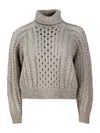 Brunello Cucinelli Special Knit Turtleneck Sweater With Long Sleeves In Fine Cashmere Embellished With Lurex Threads An In Brown