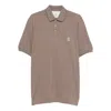 Brunello Cucinelli Embroidered-logo Cotton Polo Shirt In Brown