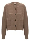 Brunello Cucinelli 'rustic Dazzling Net' Cardigan In Brown