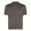 Brunello Cucinelli Polo Shirt With Lapel Short Sleeve In Caffe